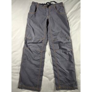 PrAna Ecliptic Pants Men Medium Grey Organic Cotton Blend Articulated Knee